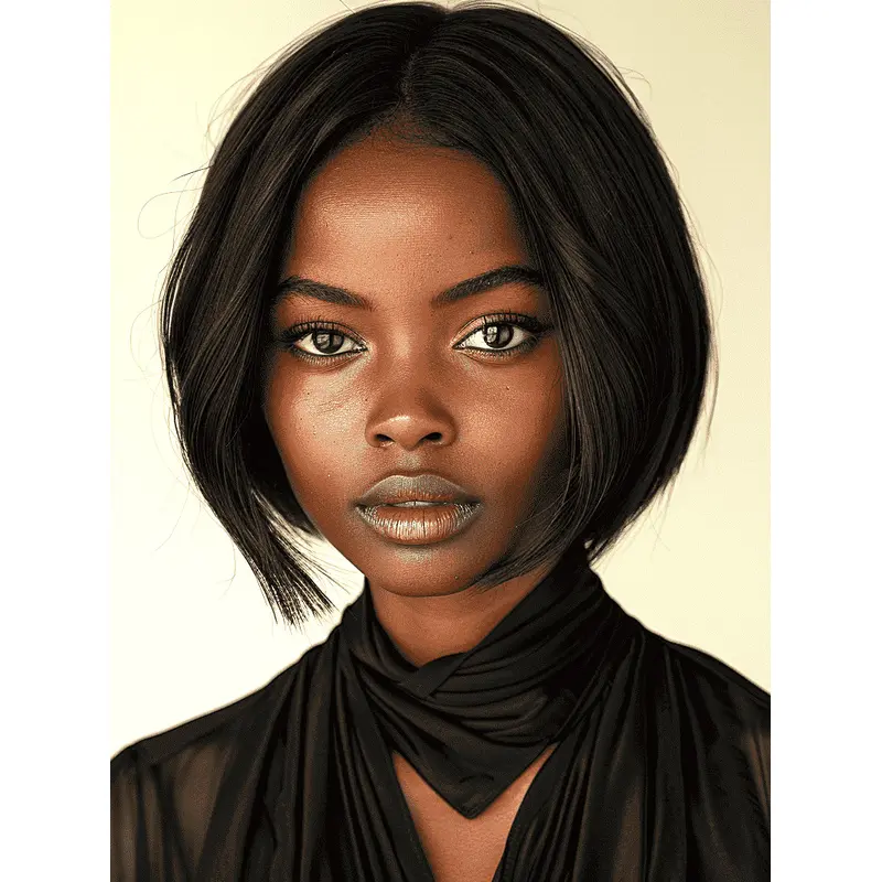 Short Human Hair Wigs For African American 8" Lace Front Black Wigs