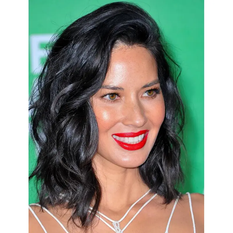 Black Long Wig Lace Front Synthetic Wavy Sassy Layered Lob Wigs
