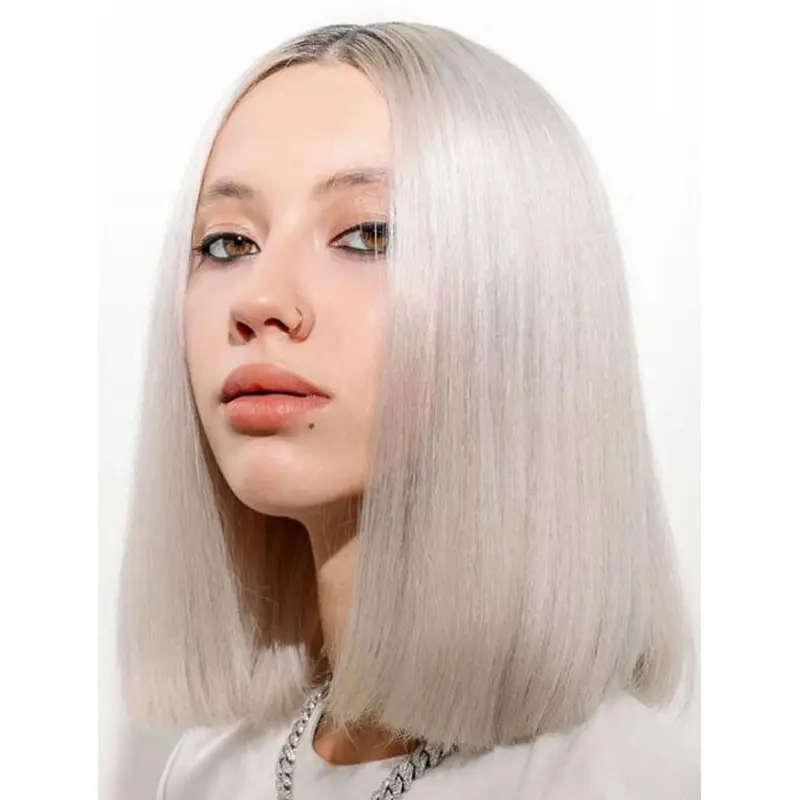 Synthetic Lace Wigs Without Bangs Straight Wigs Shoulder Length Lace Front Wigs