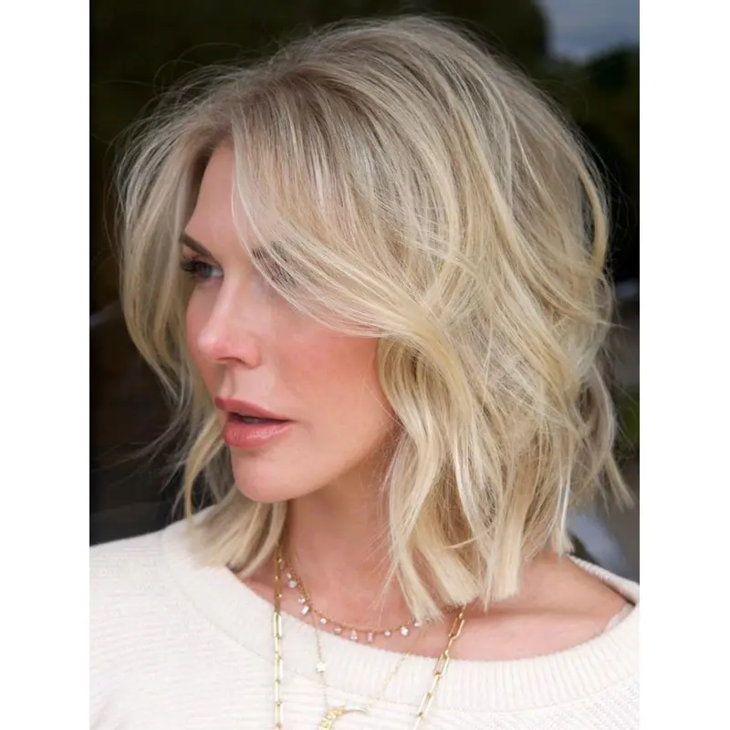 Blonde Wigs Synthetic Lace Front Wigs Shoulder Length Bob Wigs