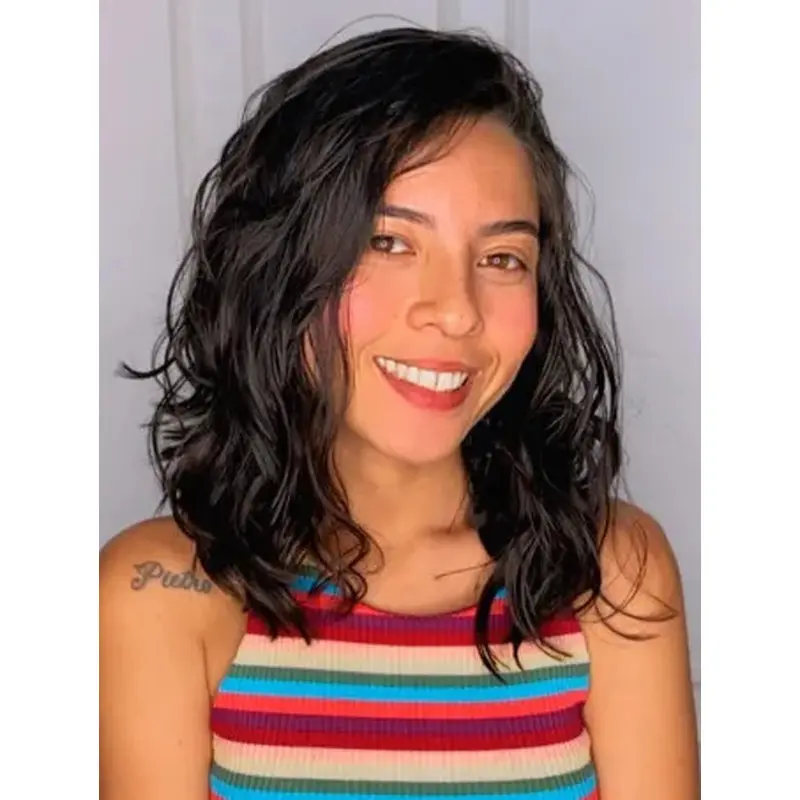 Black Wigs Without Bangs Affordable Wavy Wigs Synthetic Lace Front Wigs