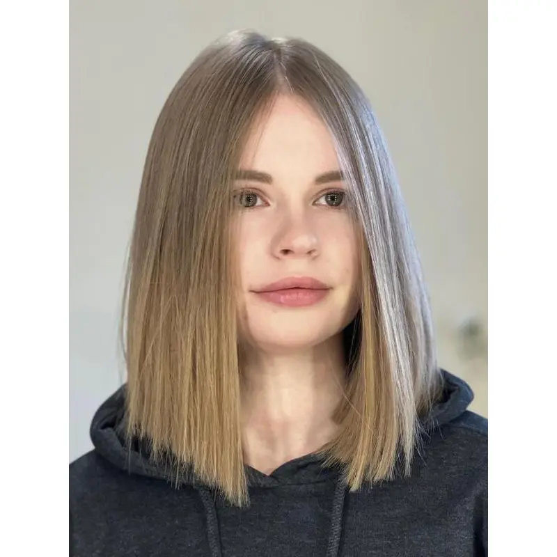 Medium Length Blonde Wigs Lace Front Straight Wigs Synthetic Bob Wigs