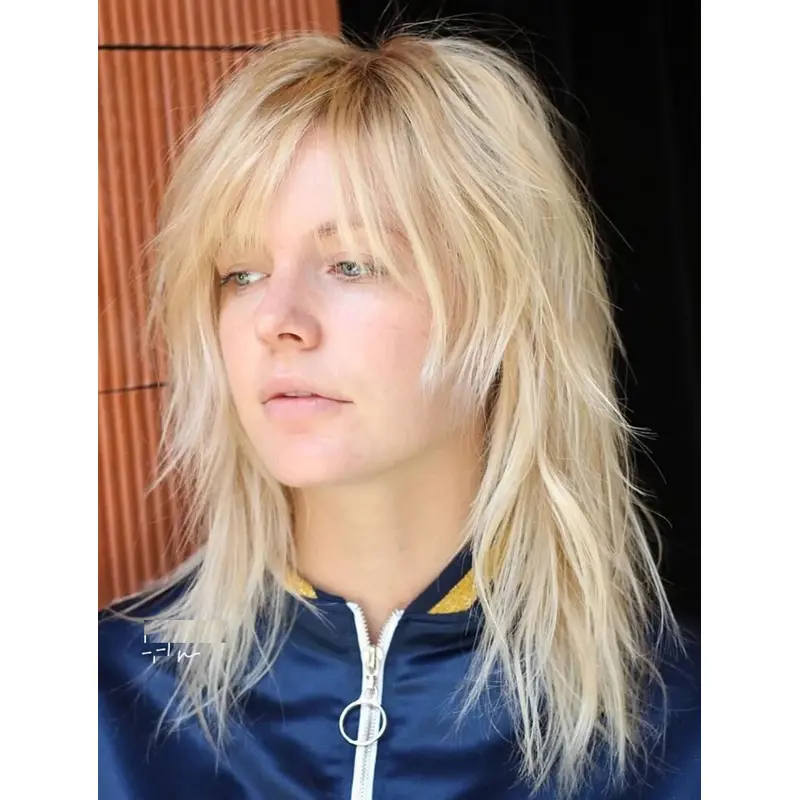 Medium Length Wigs Straight Synthetic Wigs Lace Front Layered Wigs
