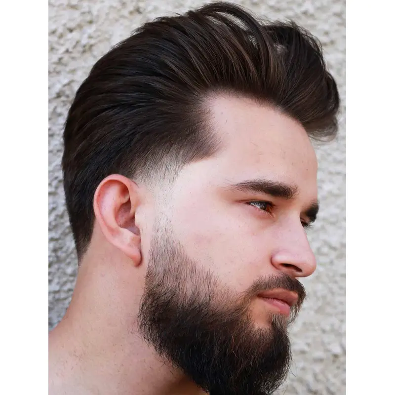 Monofilament Brown Straight Synthetic Short Classic Pompadour Men Wigs