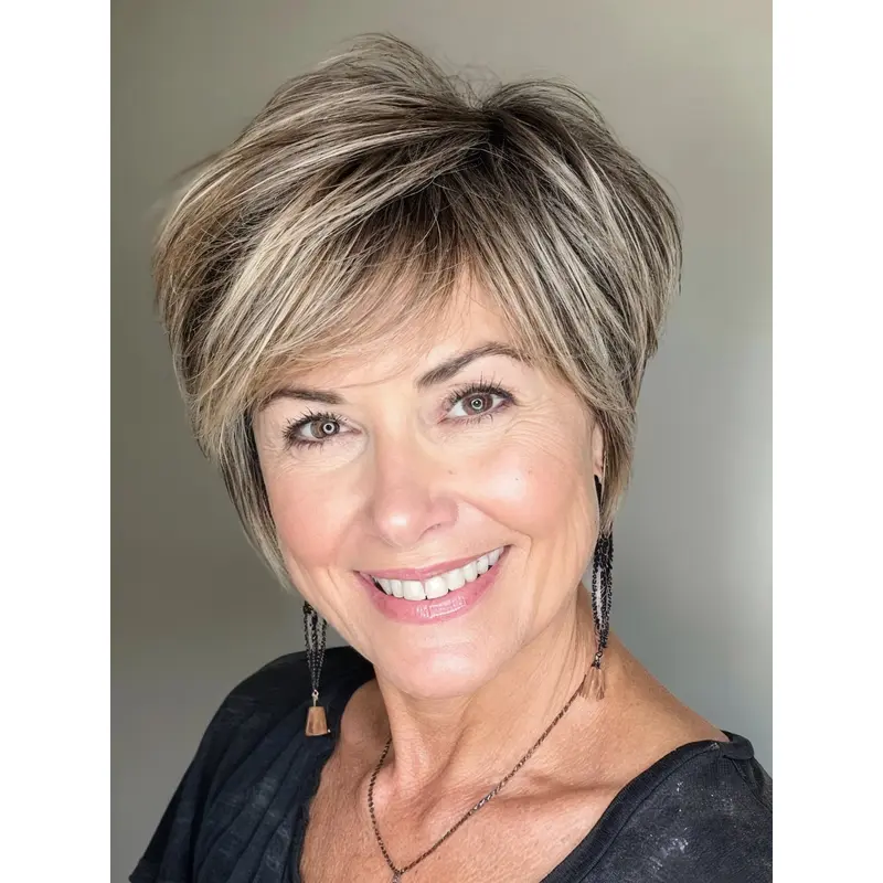Blonde Short Wigs Synthetic 6" Monofilament Wigs