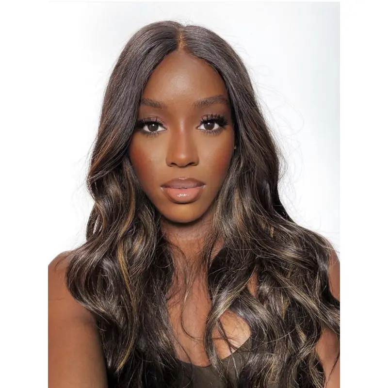 African American Wigs Online Long Lace Front Wigs Without Bangs Wavy Wigs