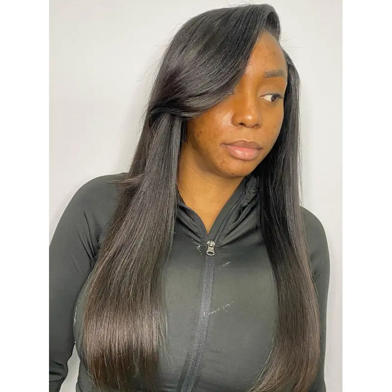Human Hair Wigs For African American Lace Front 24" Long Wigs