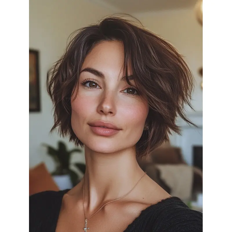 Wigs Short Hair Lace Front Synthetic 8" Bobs Brown Straight Wigs