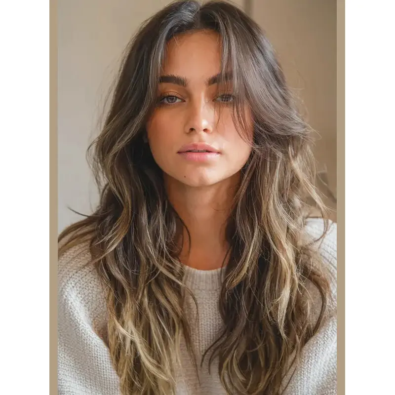 Long Wigs For Women Synthetic 22" Monofilament Without Bangs Wigs