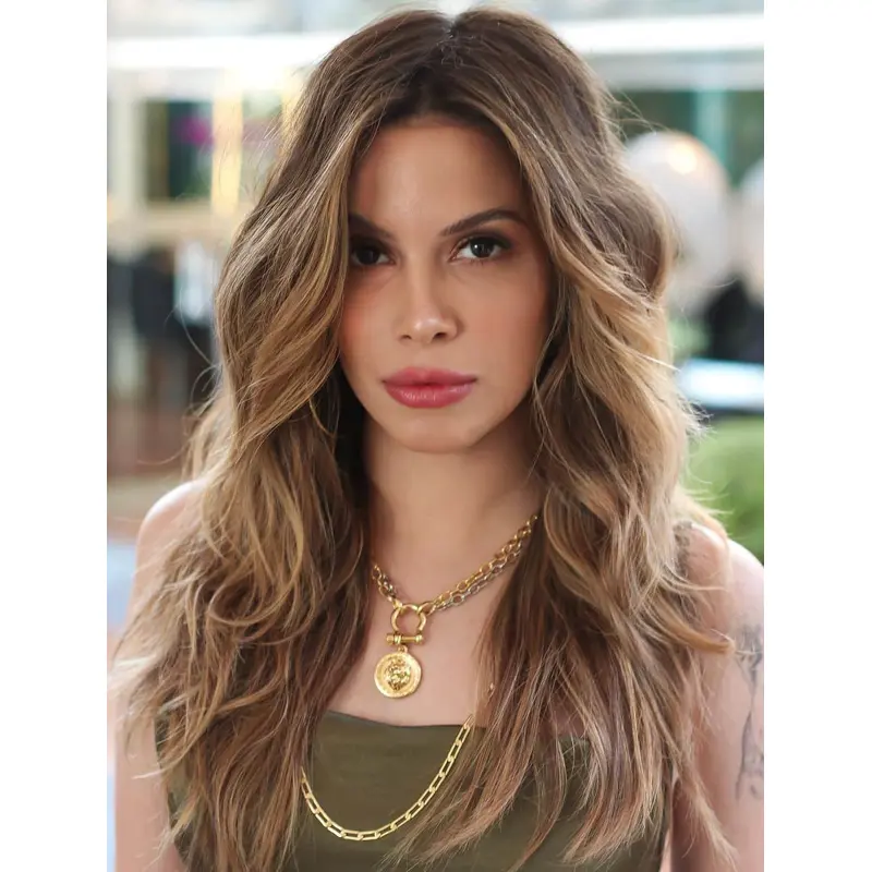 Long Layered Wigs Synthetic Wavy Wigs Lace Front Wigs