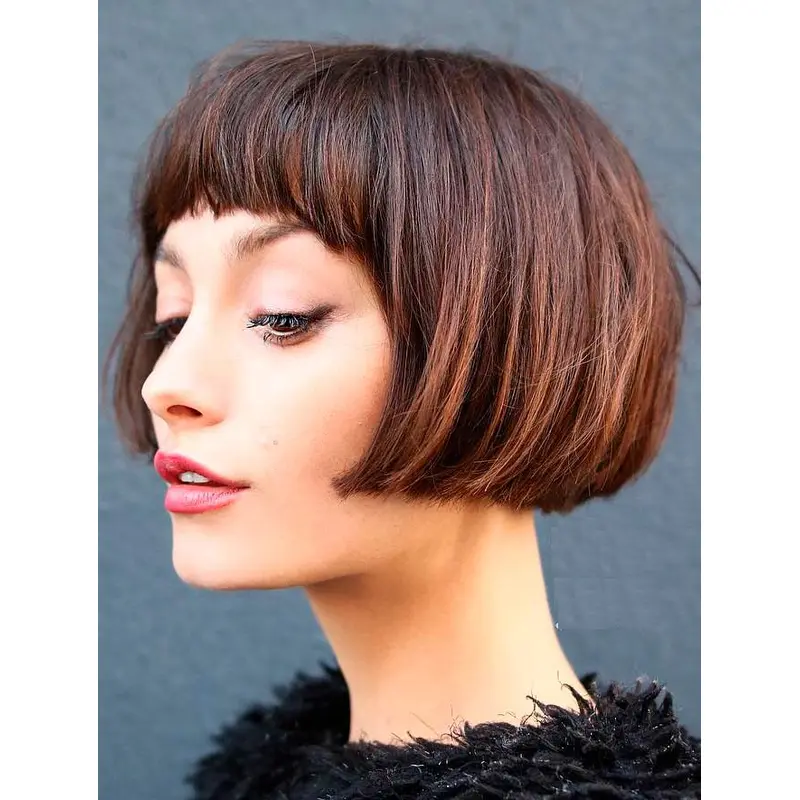 Short Bob Wigs Straight Natural Lace Wig Brown Best Short Wigs