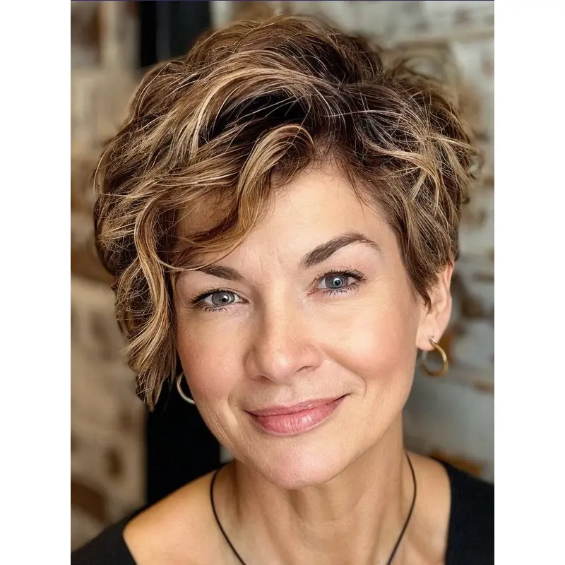 Blonde Short Wig Monofilament 6" With Bangs Wigs
