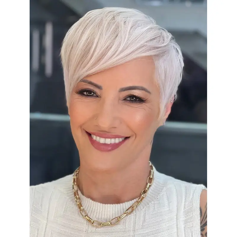 Short Wigs For White Women 6" Monofilament Wigs