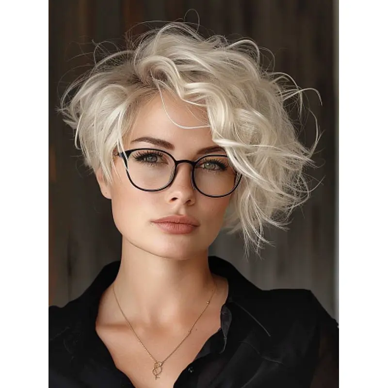 Lace Front Short Cut Wigs 8" With Bangs Wigs