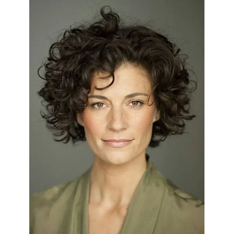 Short Black Hair Wigs Synthetic 8" Monofilament Wigs