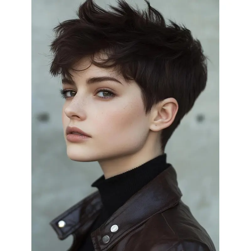 Short Haircut Wigs Lace Front Black Straight 6" Synthetic Boycuts Wigs