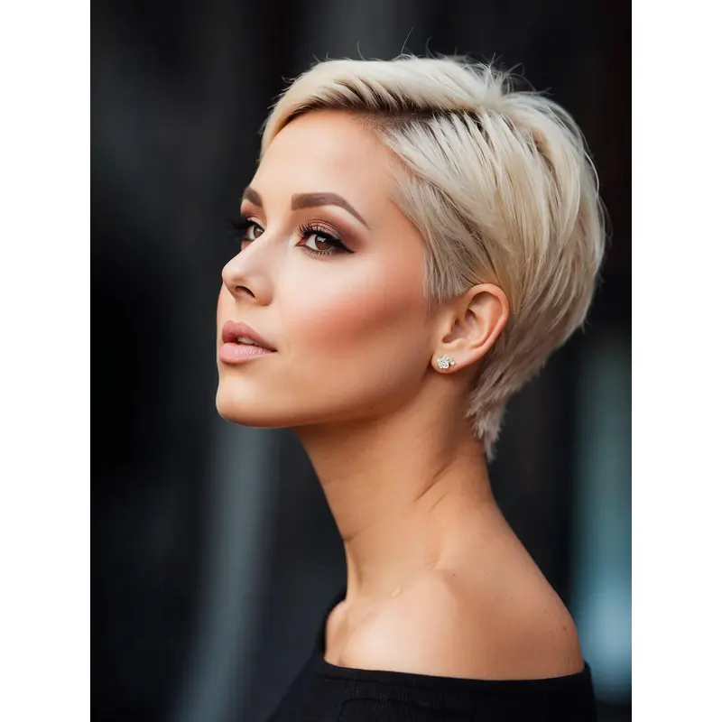 Short Style Wigs Lace Front Boycuts Synthetic Straight Platinum Blonde Wigs