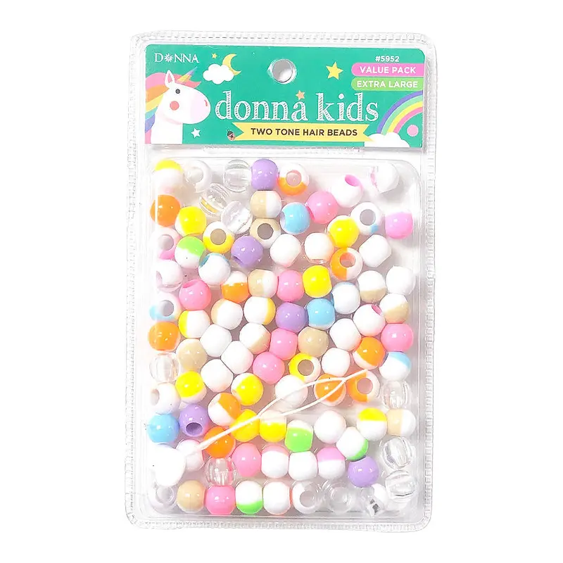 Donna Kids Two Tone Hair Beads - Pastel Assorted #5952