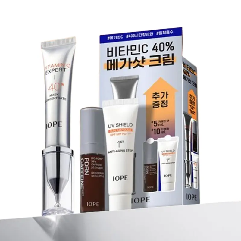 IOPE Vitamin C Expert 40% Mask Concentrate Set (15g + PDRN 5ml + Sun Ampoule 10ml)