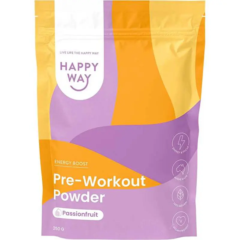 Happy Way Pre-Workout Powder Passionfruit 250g