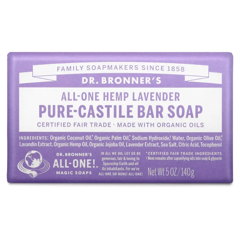 Dr. Bronner's Pure-Castile Bar Soap 140g - Lavender