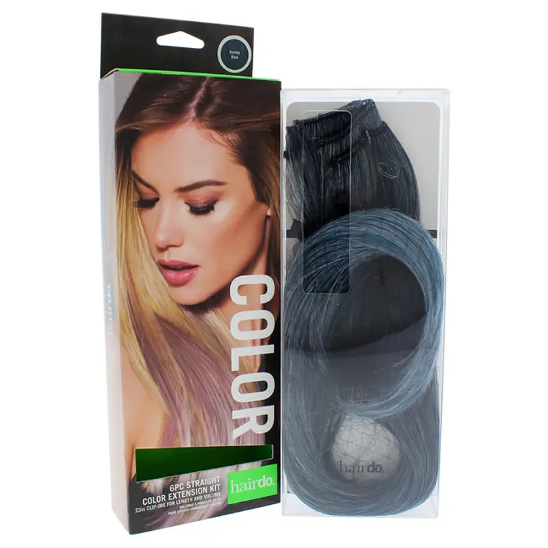 Hairdo Straight Color Extension Kit - Stormy Blue by Hairdo for Women - 6 x 23 Inch Hair Extension