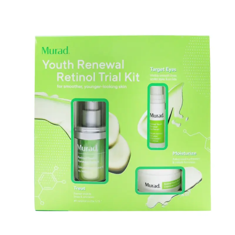 Murad Youth Renewal Retinol Trial Kit: Retinol Youth Renewal Serum 15ml + Retinol Youth Renewal Eye Serum 5ml + Retinol Youth Renewal Night Cream 15ml  3pcs