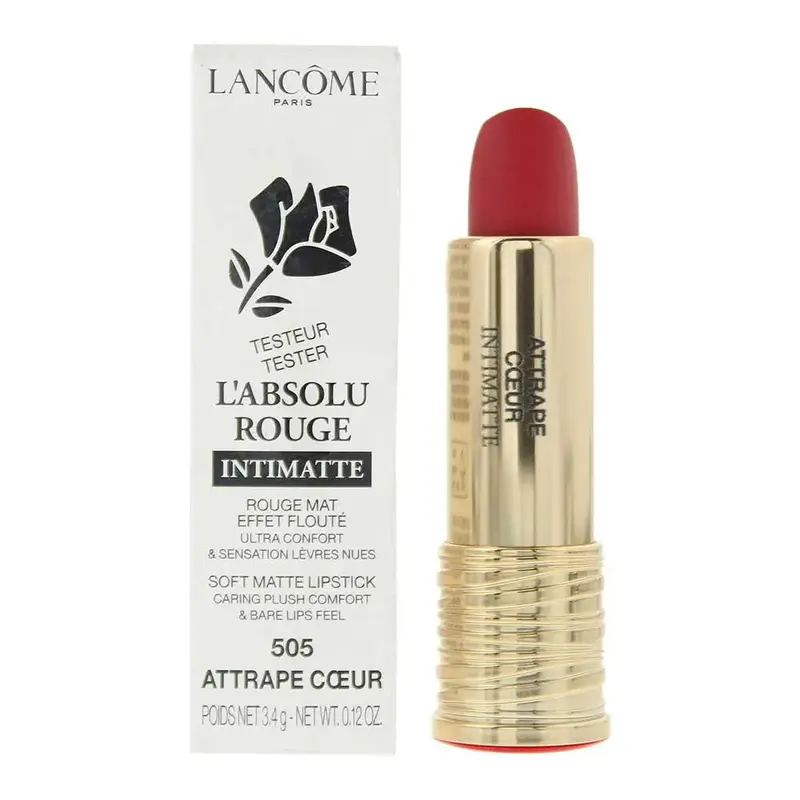 Lancme L'Absolu Rouge Intimatte Tester 505 Attrape Coeur Lipstick 3.4g