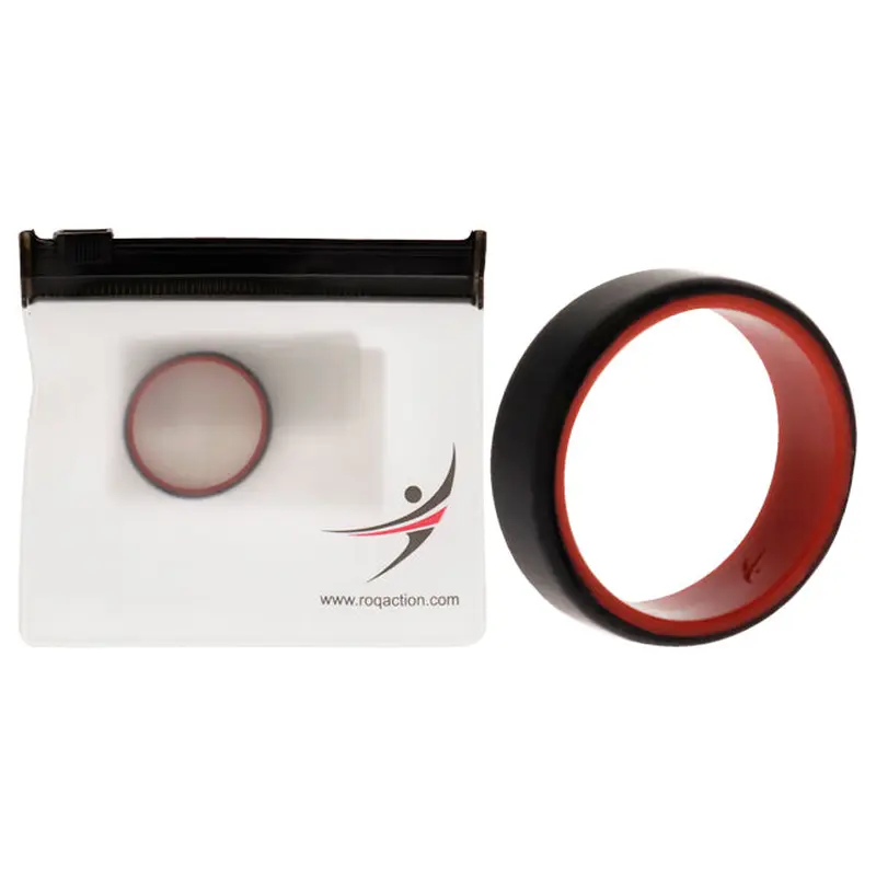 ROQ Silicone Wedding 2Layer Beveled 8mm Ring - Red-Black by ROQ for Men - 15 mm Ring
