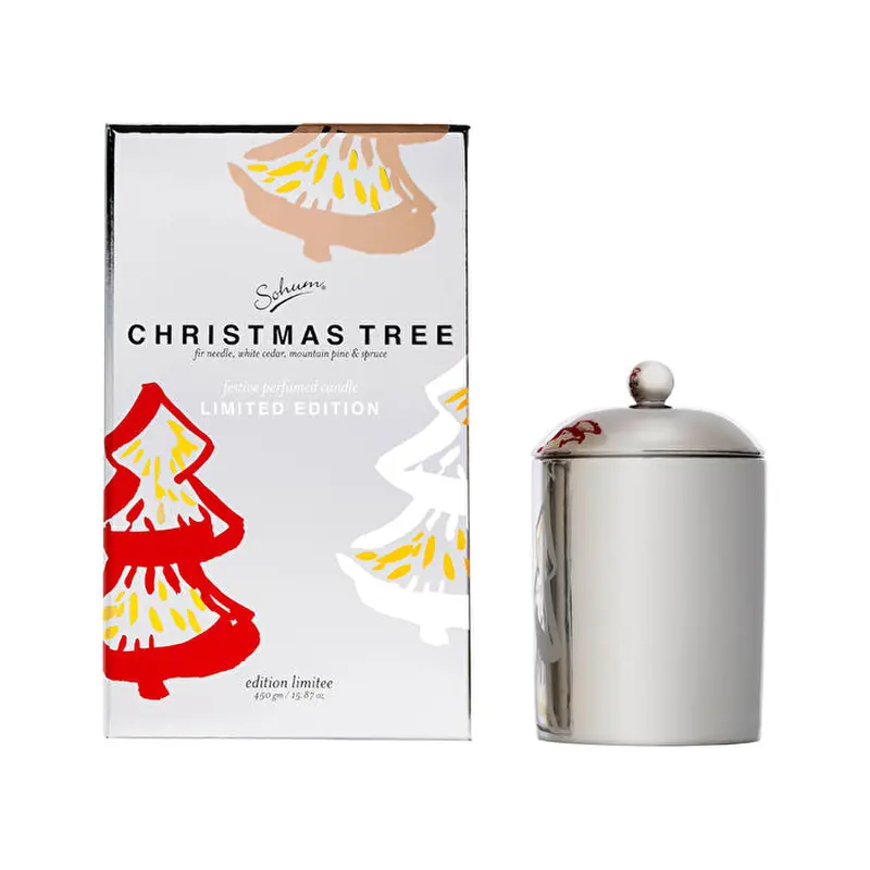 Sohum Botanical Candle Eco Cedarwick Candle in Ceramic Jar Christmas Tree 340g