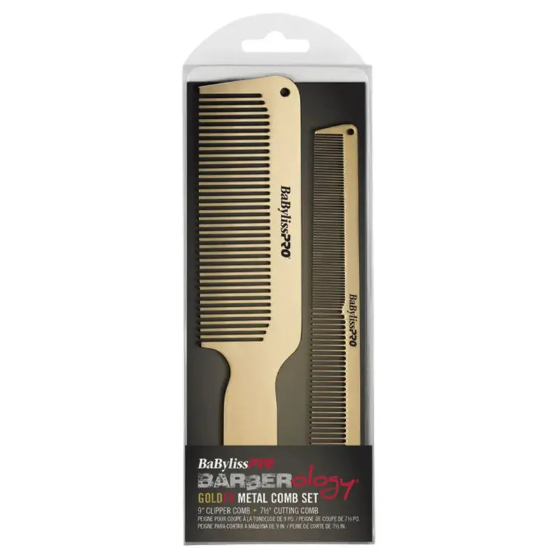 BaBylissPRO GoldFX Metal Comb 2-Pack- Gold