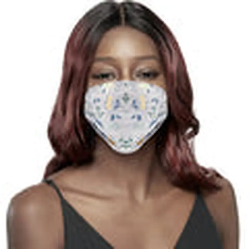 KIM & C Fashion Flower Patterned Mask (Blue)