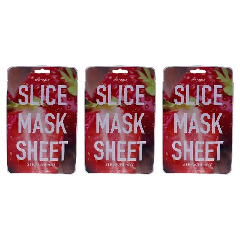 Kocostar Slice Sheet Mask - Strawberry by Kocostar for Unisex - 1 Pc Mask - Pack of 6