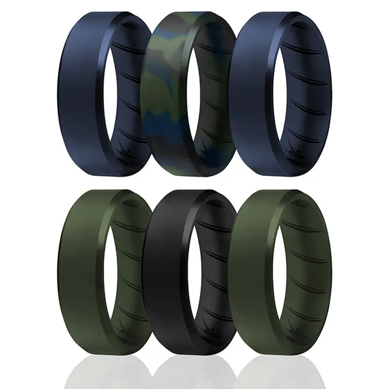 ROQ Silicone Wedding BR 8mm Ring Set - Basic-Olive by ROQ for Men - 6 x 9 mm Ring