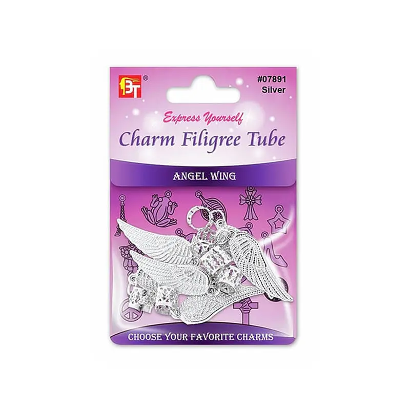 Beauty Town Silver Charm Filigree Tube