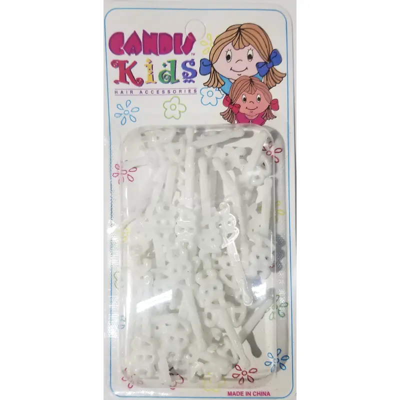 Candis Kids Hair Barrettes - Mini ABC White #BRT12616