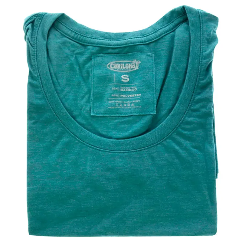 Cariloha Bamboo Scoop Tee - Tropical Teal Heather by Cariloha for Women - 1 Pc T-Shirt (S)