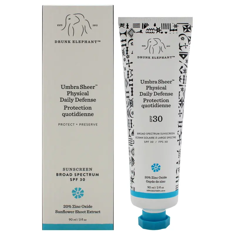 Drunk Elephant Umbra Sheer Physical Daily Defense SPF 30 by Drunk Elephant for Women - 3 oz Sunscreen