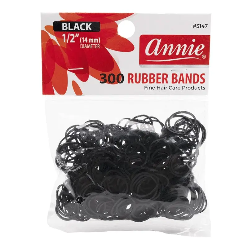 Annie #3147 Rubber Bands 300 ct Black
