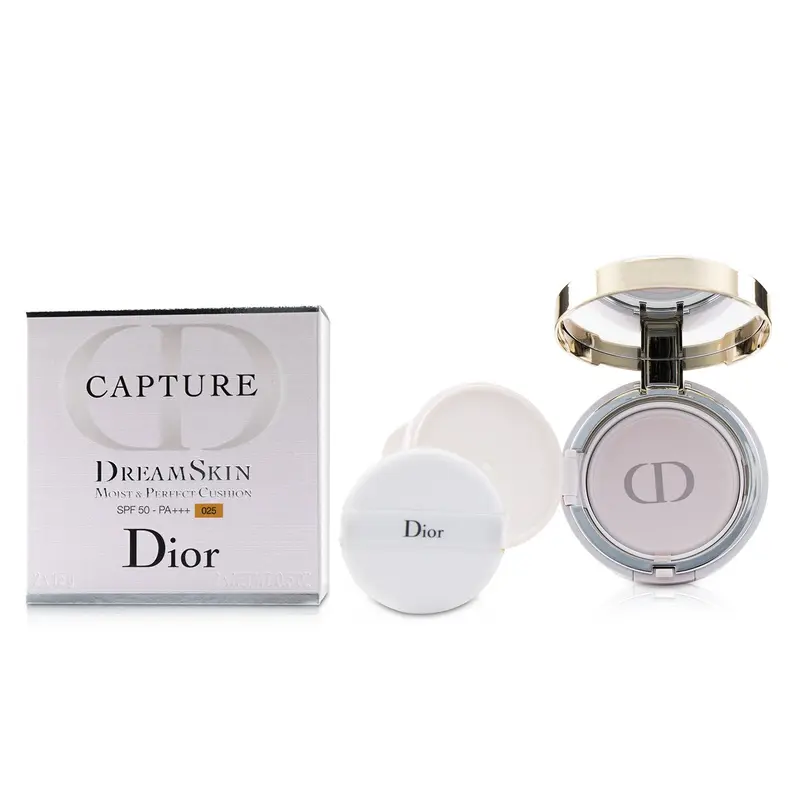 Christian Dior Capture Dreamskin Moist & Perfect Cushion SPF 50 With Extra Refill - # 025 (Soft Beige)  2x15g/0.5oz