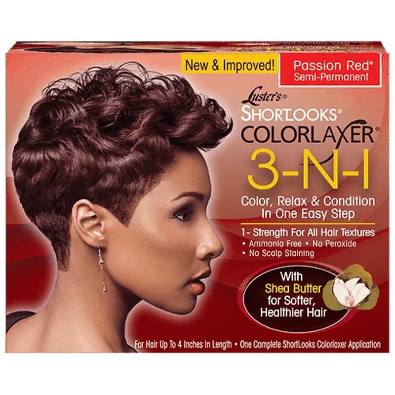 Pink Shortlooks Colorlaxer 3-in-1 Relaxer Kit - Passion Red