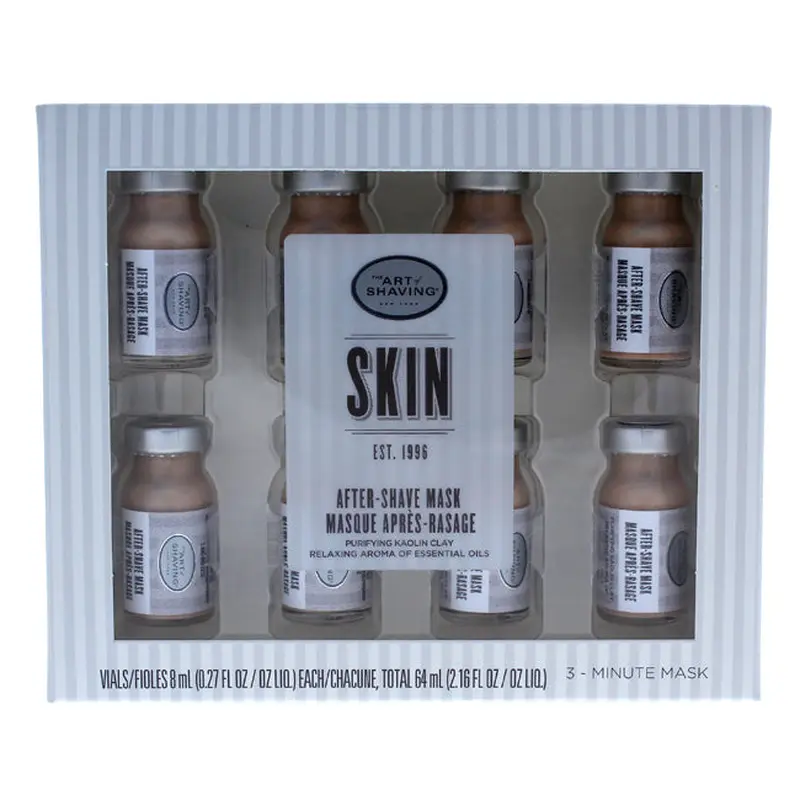The Art of Shaving After-Shave Mask Purifying Rose Clay Essential Oils by The Art of Shaving for Men - 8 x 0.27 oz Mask