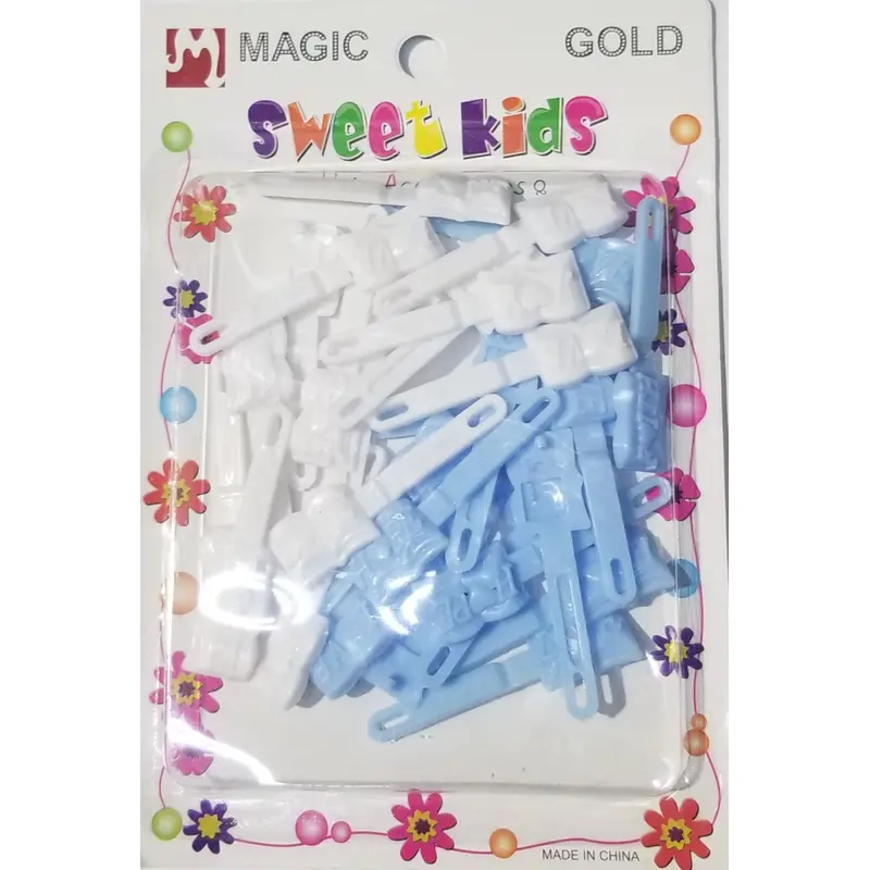 Sweet Kids Hair Barrettes - English Book Pink & White #5105WLB