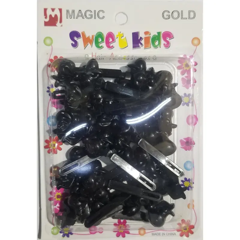 Sweet Kids Hair Barrettes - Bowknot Black #5118BK