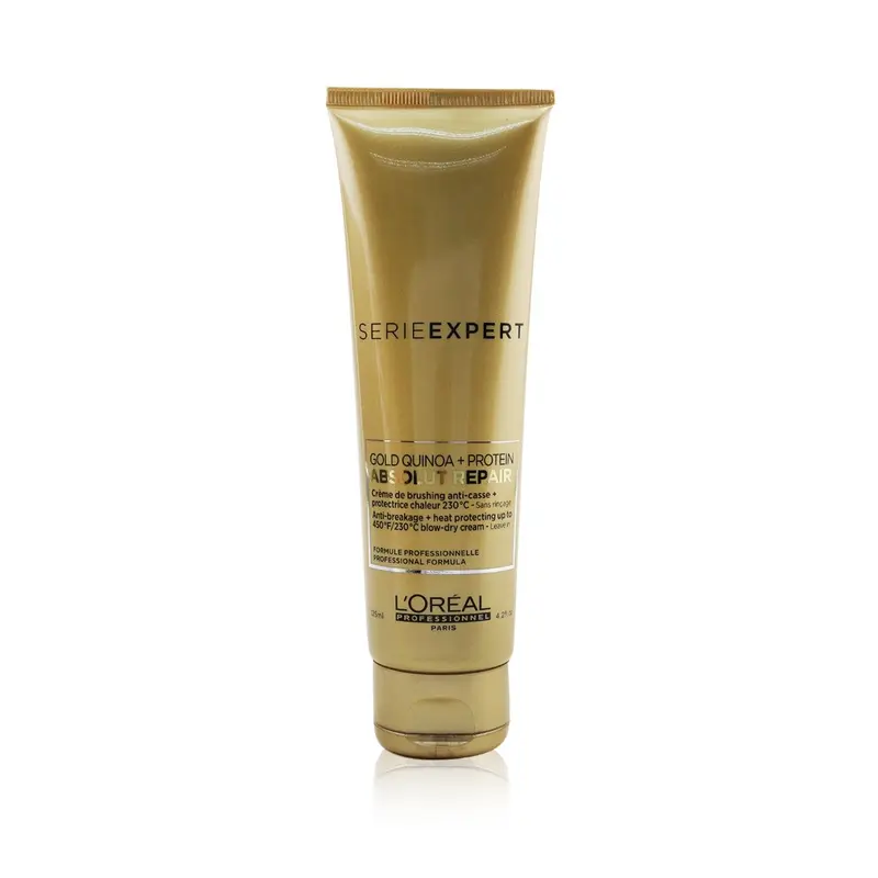 L'Oreal Professionnel Serie Expert - Absolut Repair Gold Quinoa + Protein Anti-Breakage + Heat Protecting Up to 450F/230C Blow-Dry Cream  125ml/4.2oz