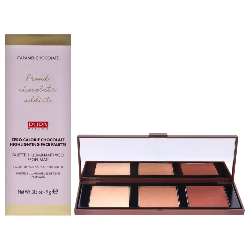 Pupa Milano Zero Calorie Chocolate Highlighter Palette - 002 Caramel Chocolate by Pupa Milano for Women - 0.315 oz Highlighter