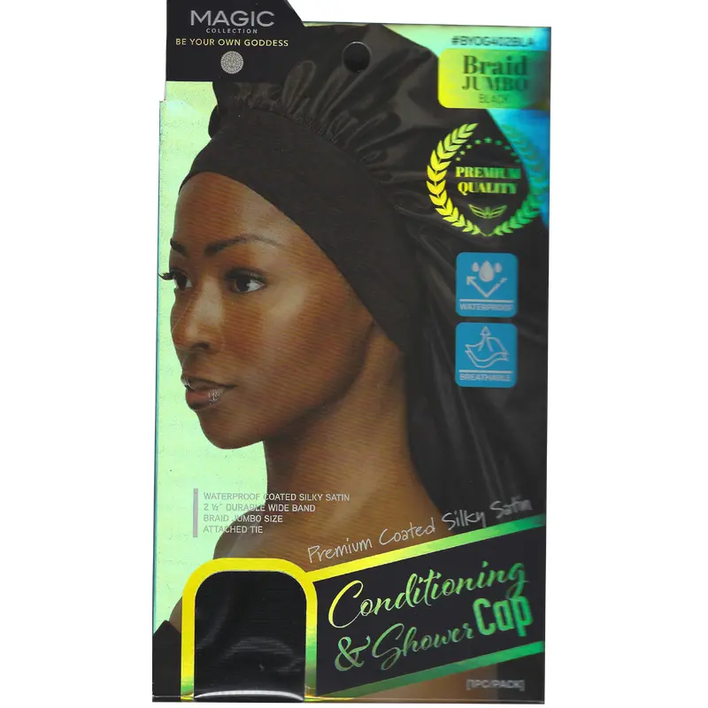 Magic Collection Braid Conditioning & Shower Cap #BYOG402BLA Black