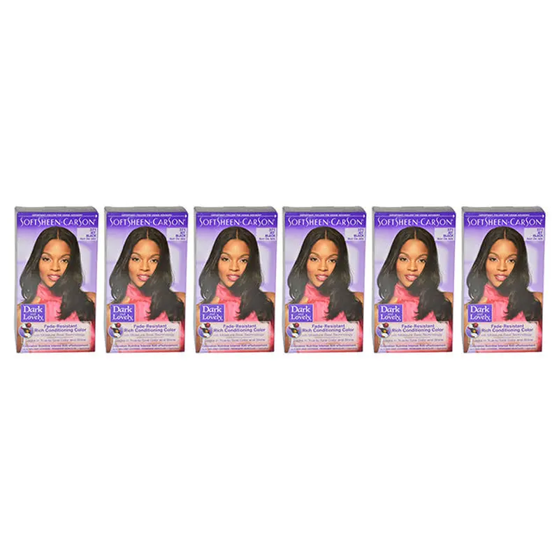 Dark and Lovely Fade Resistant Rich Conditioning Color - 371 Jet Black by Dark and Lovely for Women - 1 Application Hair Color - Pack of 6