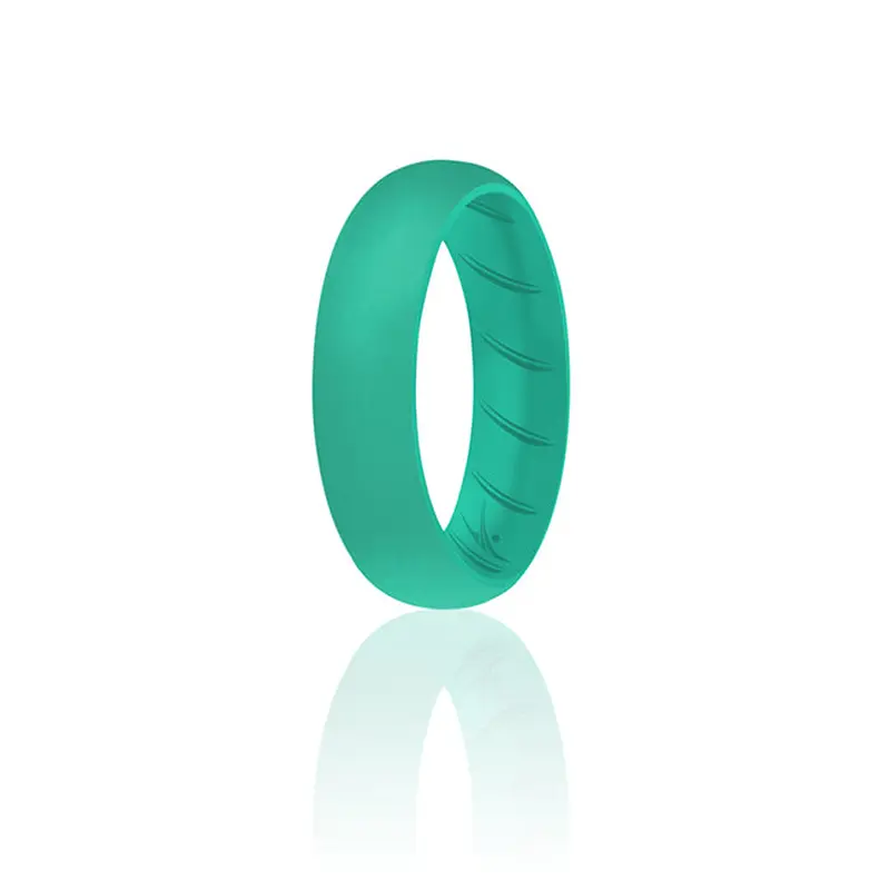 ROQ Silicone Wedding BR Solid Ring - Basic-Turquoise by ROQ for Women - 7 mm Ring