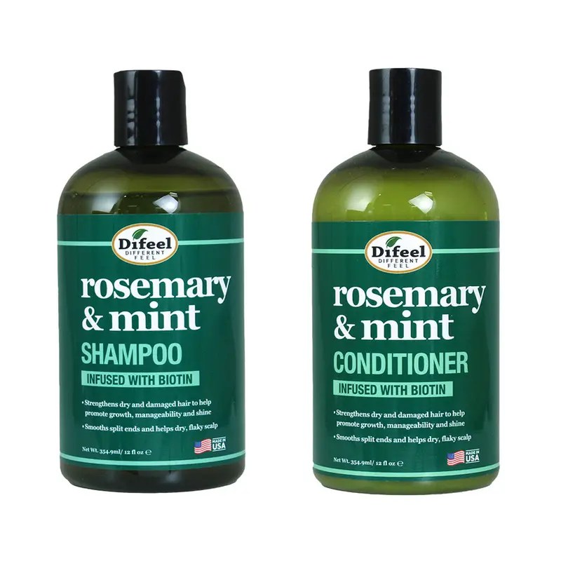 2 Pack Difeel Rosemary & Mint Shampoo & Conditoiner 12 fl oz Each